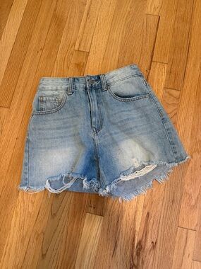 Light Blue Denim Cutoff Shorts